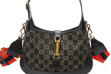 GUCCI Black Denim Jackie 1961 Small Shoulder/Crossbody Bag (New)