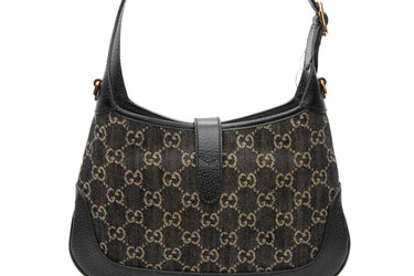 GUCCI Black Denim Jackie 1961 Small Shoulder/Crossbody Bag (New)