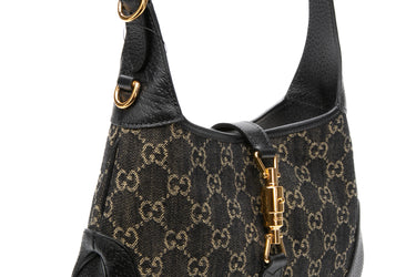GUCCI Black Denim Jackie 1961 Small Shoulder/Crossbody Bag (New)