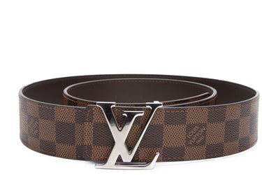 LOUIS VUITTON Damier Ebene Reversible 40mm LV Initiales Belt 100/40