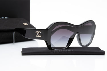 CHANEL Acetate Crystal CC Shield Sunglasses