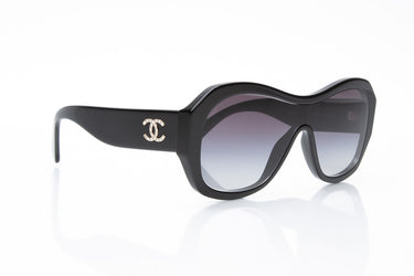 CHANEL Acetate Crystal CC Shield Sunglasses