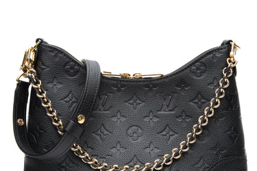 LOUIS VUITTON Monogram Empreinte Leather Black Boulogne Crossbody Bag