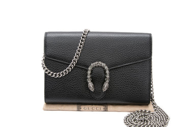 GUCCI Dionysus Black Wallet on Chain