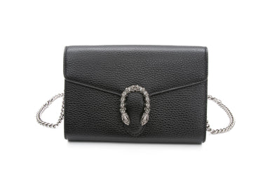 GUCCI Dionysus Black Wallet on Chain