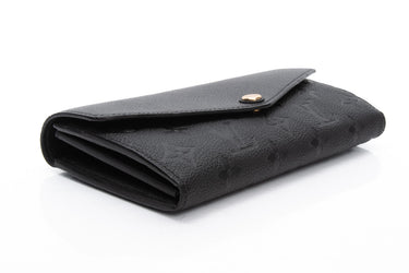 LOUIS VUITTON Black Empreinte Leather Sarah Wallet