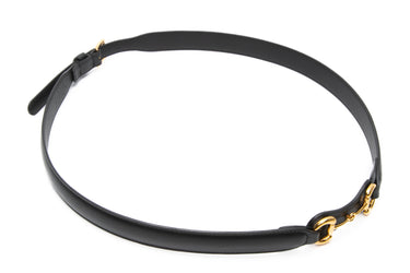 GUCCI Black Horsebit Leather Belt 90 36
