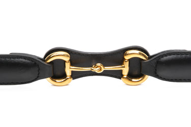 GUCCI Black Horsebit Leather Belt 90 36