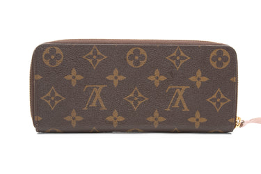 LOUIS VUITTON Monogram Canvas Rose Ballerine Clemence Wallet
