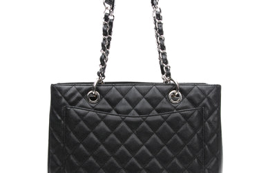 CHANEL Black Caviar Quilted Grand Shopping Tote GST