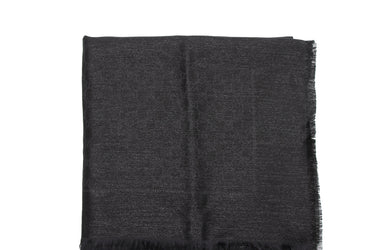 GUCCI Black GG Jacquard Wool and Silk Blend Scarf/Shawl Fringe Trim (New)