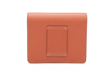 HERMES Blush Bleu Frida Evercolor Bi-color Roulis Slim Wallet