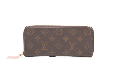 LOUIS VUITTON Monogram Canvas Rose Ballerine Clemence Wallet