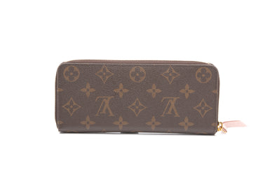 LOUIS VUITTON Monogram Canvas Rose Ballerine Clemence Wallet