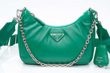 PRADA Mango Green Padded Nappa-Leather Prada Re-Edition 2005 Shoulder Bag