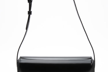 CELINE Black Shiny Calfskin Claude Triomphe Shoulder Bag (New)