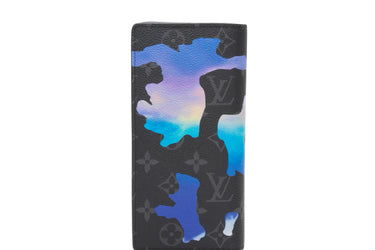 LOUIS VUITTON Brazza Sunrise Monogram Eclipse Wallet