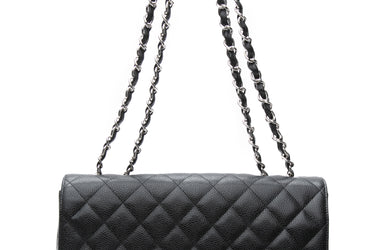 CHANEL Black Caviar Quilted Jumbo Single Flap Bag