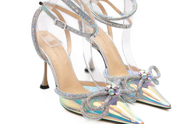 MACH & MACH Holographic and Transparent PVC Victoria Double Bow High Heels 39