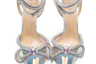 MACH & MACH Holographic and Transparent PVC Victoria Double Bow High Heels 39