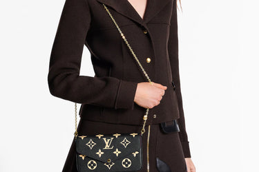 LOUIS VUITTON Felicie Bicolor Pochette Monogram Empreinte Leather Crossbody