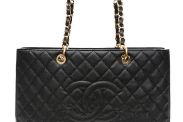 CHANEL Black Caviar Quilted XL Grand Shopping Tote GST