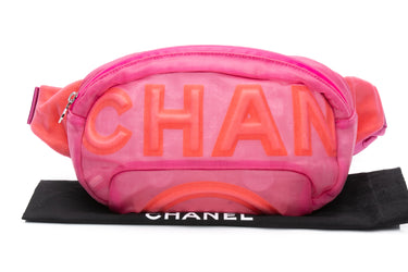 CHANEL Pink Nylon Waist Belt Bag