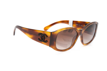 CHANEL Tortoise Acetate Oval Sunglasses (New)