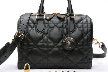 DIOR Black Macrocannage Calfskin Dior Groove 25 Crossbody Bag (NEW)