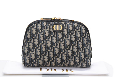 DIOR Blue Dior Oblique Jacquard 30 Montaigne Aphrodite Pouch (New)