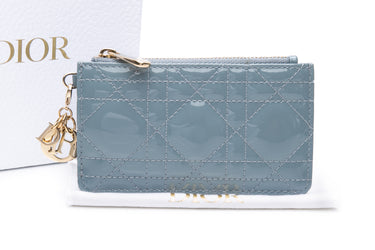 DIOR Sky Blue Patent Card Holder