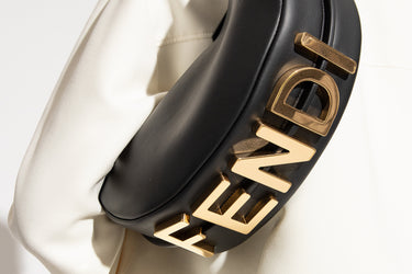 FENDI Black Vitello Grace Matte Small Fendigraphy Hobo Bag
