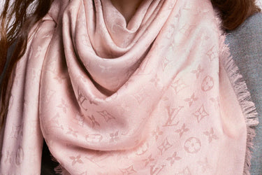 LOUIS VUITTON Monogram Velvet Rose Shine Shawl (New)