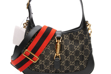 GUCCI Black Denim Jackie 1961 Small Shoulder/Crossbody Bag (New)