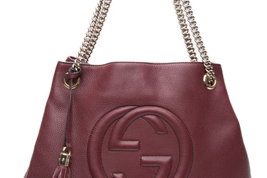 GUCCI Medium Soho Burgundy Leather Hobo