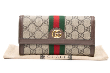 GUCCI Ophidia Continental Wallet GG Coated Canvas