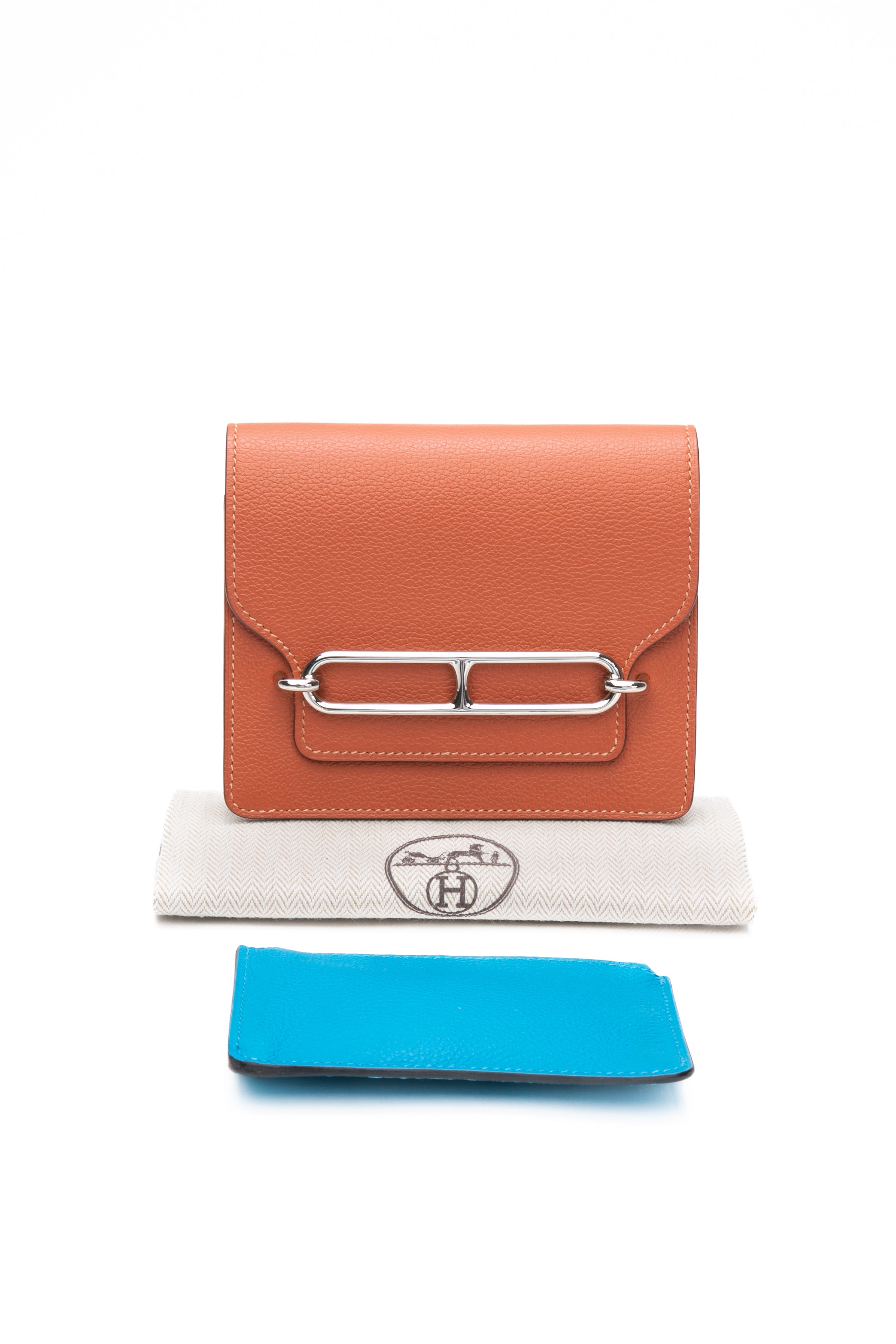 HERMES Blush Bleu Frida Evercolor Bi-color Roulis Slim