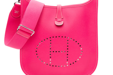 HERMES Rose Tyrien Evelyne PM III Epsom Leather Crossbody
