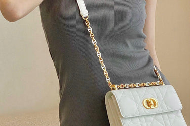 DIOR Latte Macrocannage Lambskin Miss Caro Mini Bag