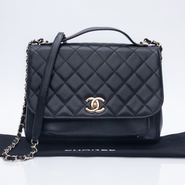 CHANEL Large Black Caviar Quilted Business Affinity Flap Bag