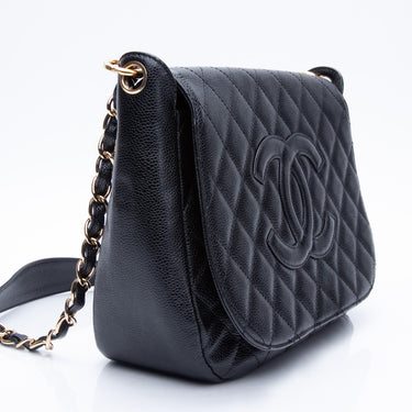 CHANEL Timeless CC Chain Black Caviar Quilted Flap Shoulder Bag
