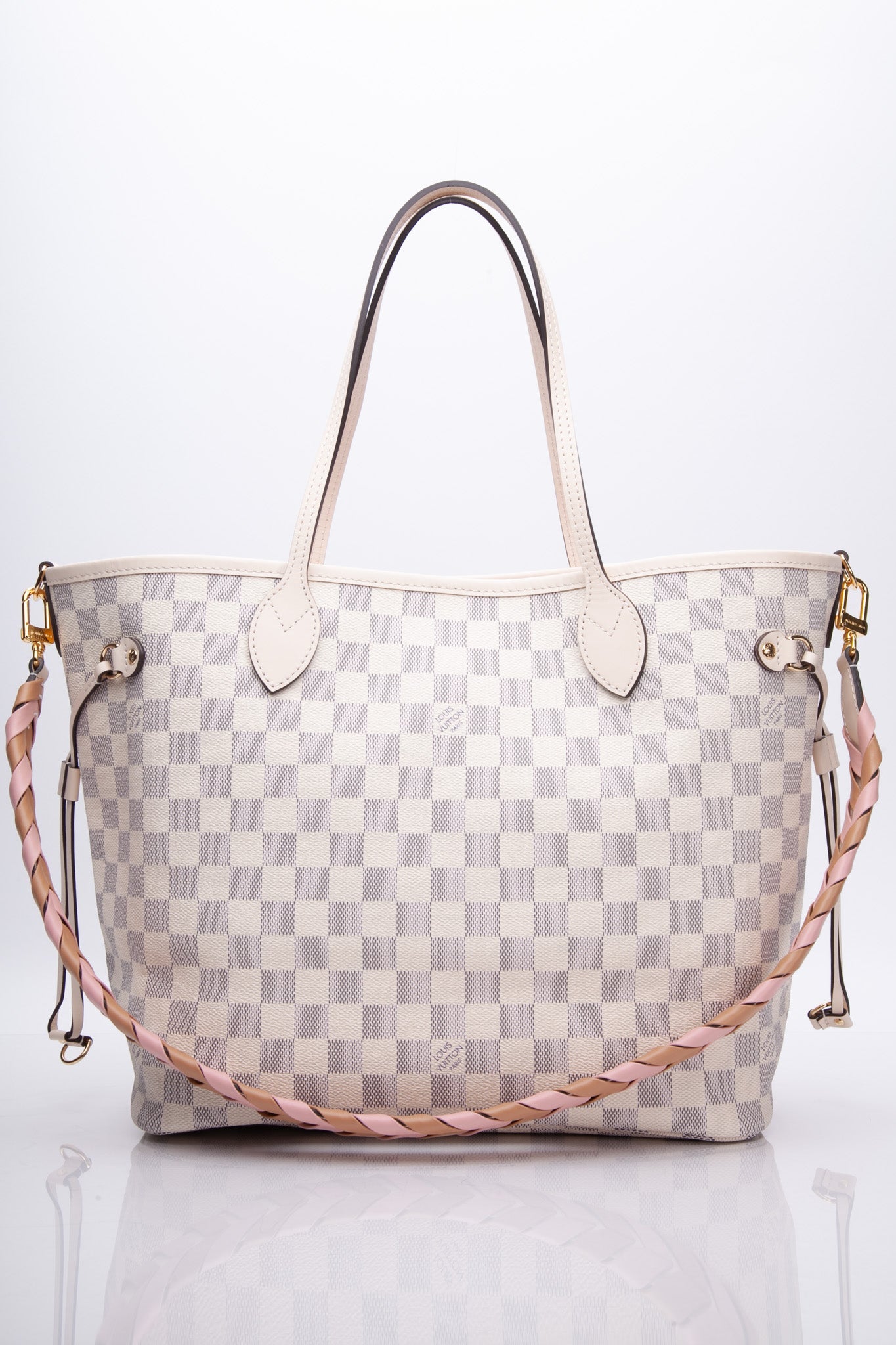Louis Vuitton LV Neverfull MM damier with pink Brown ref.502608