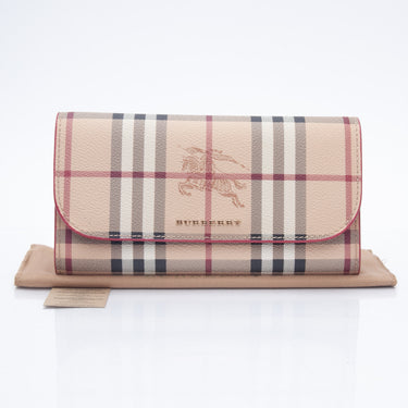 BURBERRY Harris Haymarket Coated Canvas Long Wallet