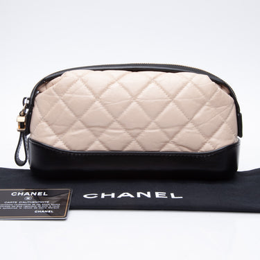 Chanel Gabrielle Clutch With Chain Aged Calfskin Navy Black Mixed