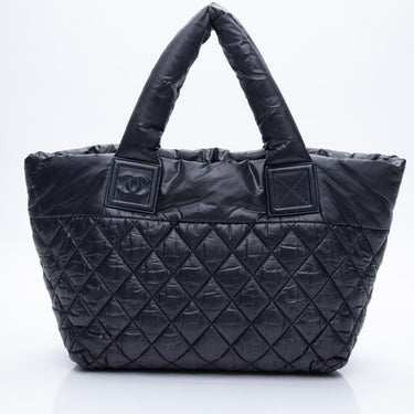 CHANEL Black Nylon Quilted Coco Cocoon Tote Bag