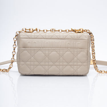 DIOR Beige Calfskin Cannage Small Caro Bag (New)