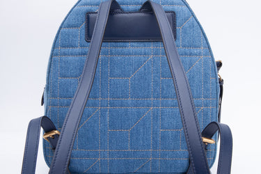 GUCCI Blue Denim Marmont Pearl Studded Backpack Bag