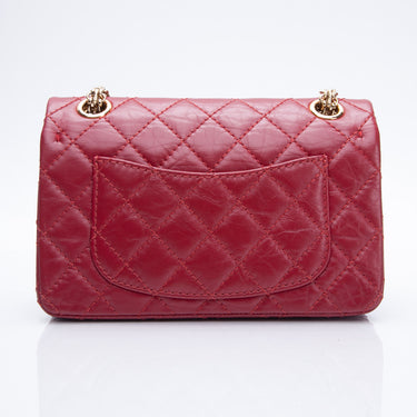 CHANEL Aged Calfskin Quilted 2.55 Reissue Mini Flap Red