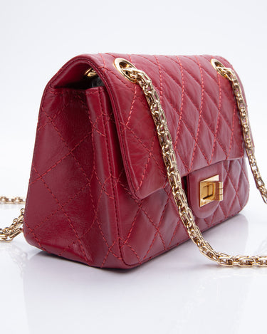Chanel Cherry Red Perforated Leather Classic Flap Boy Bag