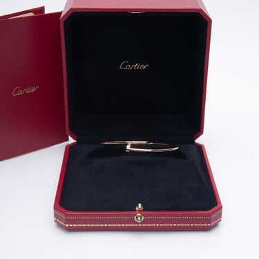 CARTIER 18K Pink Gold Small Juste Un Clou Bracelet Sz 17